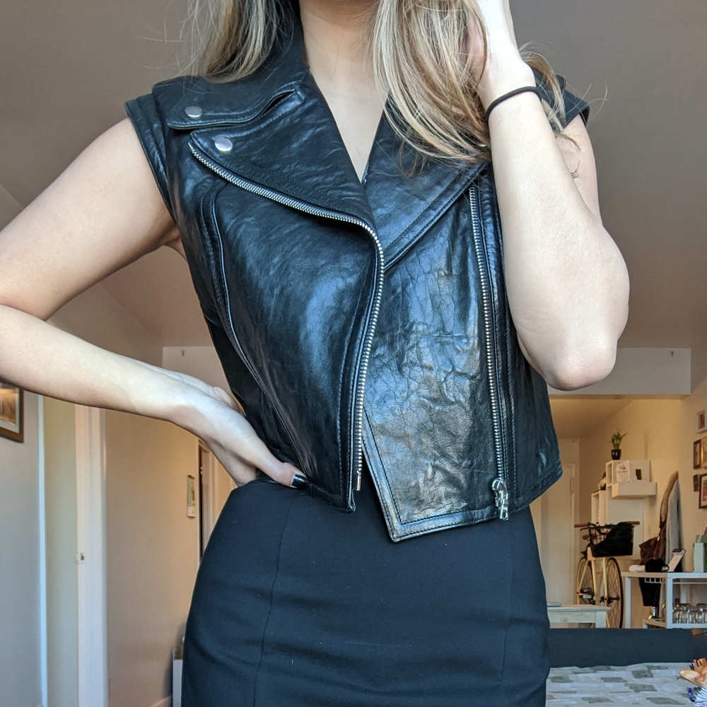 Yigal Azrouel Vintage Leather Vest sz 4